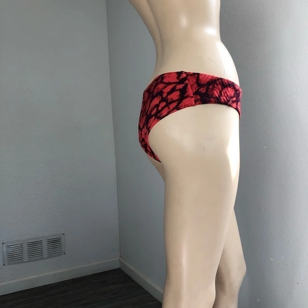 RVCA The balance of Opposites acid wash orange, black print bikini bottom size:S